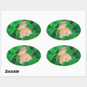 Schattigee Peeking Cat fotoprint Ovale Sticker (Vel)