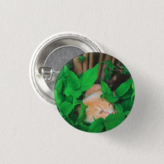 Schattigee Peeking Cat fotoprint Ronde Button 3,2 Cm (Voorkant /achterkant)