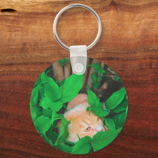 Schattigee Peeking Cat fotoprint Sleutelhanger (Voorkant)