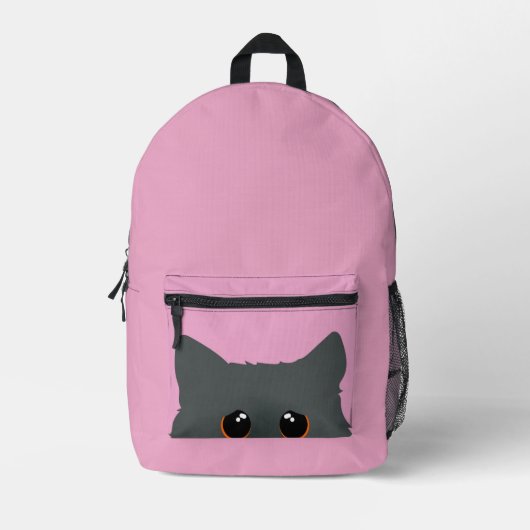 SCHATTIGEE PEEKING CAT ROZE RUGZAK (Voorkant)