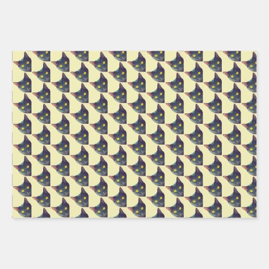 Schattigee Peeking Cat Wrapping Papiervellen Inpakpapier Vel (Voorkant)