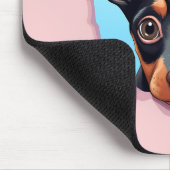 Schattigee Peeking Doberman Pinscher Dog Muismat (Hoek)
