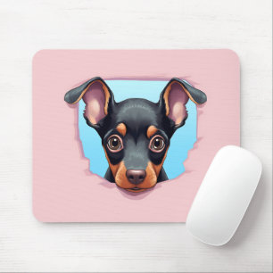 Schattigee Peeking Doberman Pinscher Dog Muismat