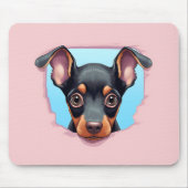 Schattigee Peeking Doberman Pinscher Dog Muismat (Voorkant)