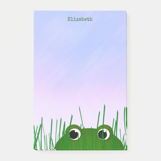 Schattigee Peeking Frog gepersonaliseerd Post-it® Notes (Voorkant)