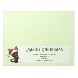 Schattigee Peeking Kerstkat  Notitieblok