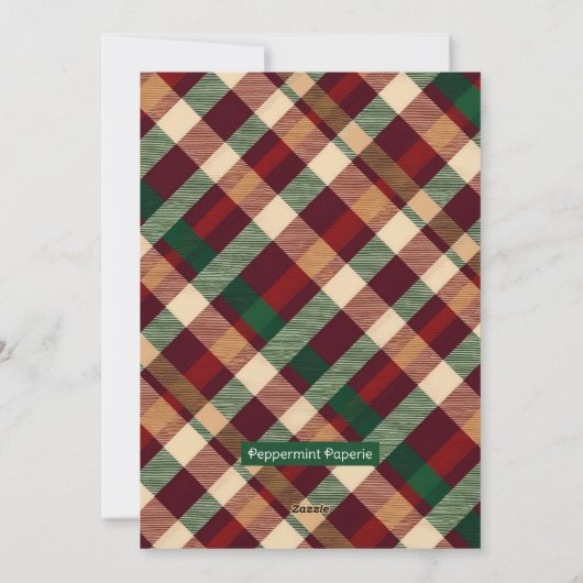 Schattigee Peeking Mouse Holly & Berry Jolly Chris Feestdagenkaart (Achterkant)