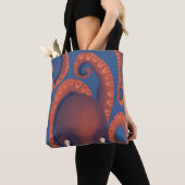 Schattigee Peeking Oranje Octopus Zee Leven Tote Bag (Dichtbij)