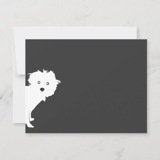 Schattigee Peeking Pup Flat Notecard Notitiekaartje (Voorkant)
