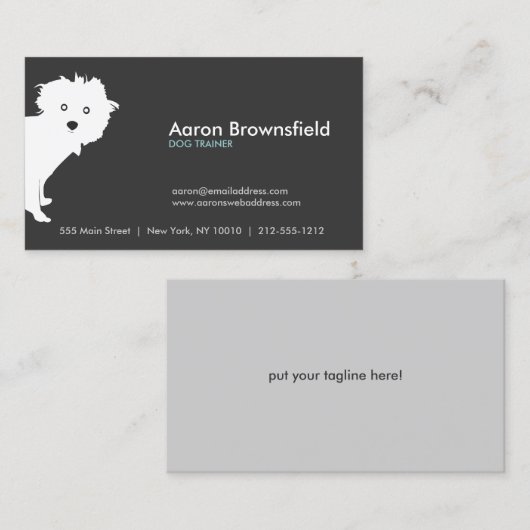 Schattigee Peeking Pup Grey Visitekaartje (Voorkant / Achterkant)