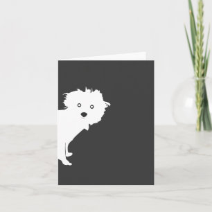Schattigee Peeking Pup op grijs Kaart