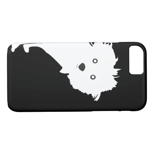 Schattigee Peeking Pup op zwart Case-Mate iPhone Case (Achterkant (Horizontaal))