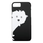 Schattigee Peeking Pup op zwart Case-Mate iPhone Case (Achterkant)