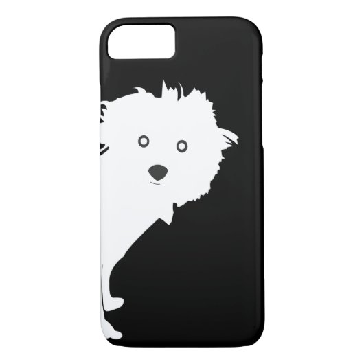 Schattigee Peeking Pup op zwart Case-Mate iPhone Case (Achterkant)