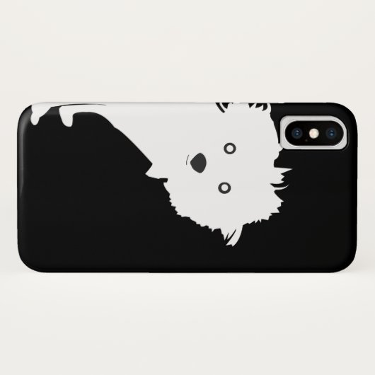 Schattigee Peeking Pup op zwart Case-Mate iPhone Case (Achterkant (horizontaal))