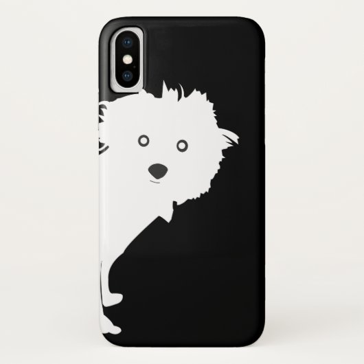 Schattigee Peeking Pup op zwart Case-Mate iPhone Case (Achterkant)
