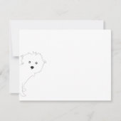 Schattigee Peeking Pup White Flat Notecard Notitiekaartje (Voorkant)