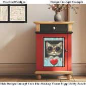 Schattigee Peeking Steampunk Tabby Kitten AP5 Deco Tissuepapier
