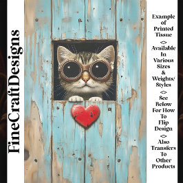 Schattigee Peeking Steampunk Tabby Kitten AP5 Deco Tissuepapier