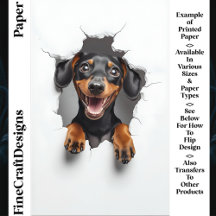 Schattigee Peeking Teckel Hond Puppy CN8 Craft Pap