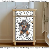 Schattigee Peeking Teckel Hond Puppy CN8 Decoupage Tissuepapier