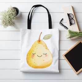 Schattigee peer illustratie Canvas tas, grillig fr Tote Bag