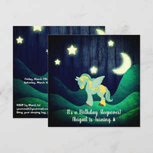 Schattigee Pegasus, Moon, Stars Sleepover Horse Ve Kaart
