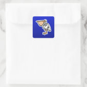 Schattigee Pelikaan; Blauw Vierkante Sticker (Tas)