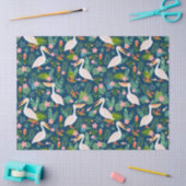 Schattigee pelikanen kleurrijke tropische bloemmot tissuepapier (Craft)