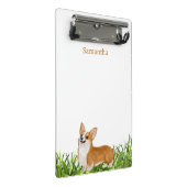 Schattigee Pembroke Corgi Dog Monogram Naam Mini Klembord (Schuin)