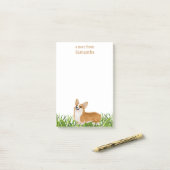 Schattigee Pembroke Corgi Dog Monogram Naam Post-it® Notes (Op bureau)