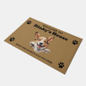 Schattigee Pembroke Welsh Corgi Dog Foto Deurmat (Schuin)
