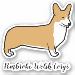 Schattigee Pembroke Welsh Corgi Hondenras Vinyl St Sticker