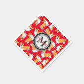 Schattigee Pembroke Welsh Corgi Monogram Rood Servet (Hoek)