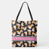 Schattigee Pembroke Welsh Corgis met naam Tote Bag (Achterkant)