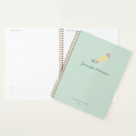 Schattigee Pen School Custom Handschrift Naam Planner (Display)