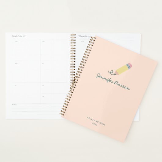 Schattigee Pen School Custom Handschrift Naam Planner (Display)