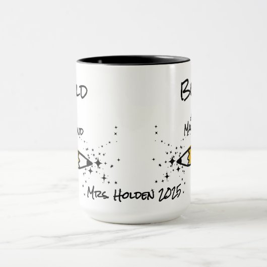 Schattigee Pencil Magic Wand Sparkle Custom Name T Mok (Midden)