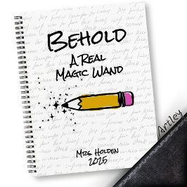 Schattigee Pencil Magic Wand Sparkle Custom Name T Notitieboek