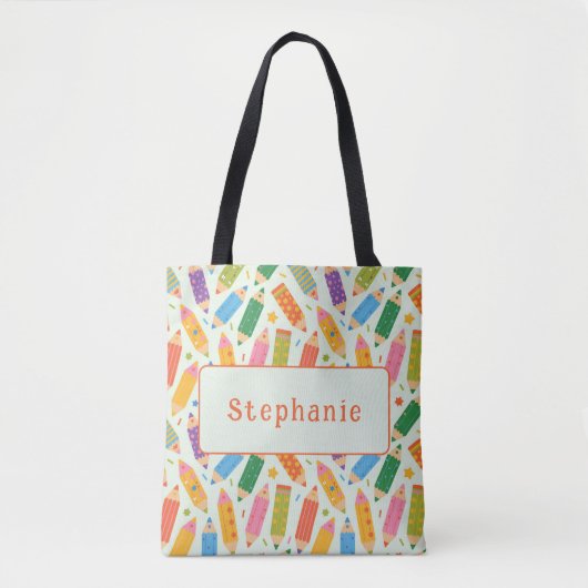 Schattigee Pencil Print Tote Bag (Voorkant)
