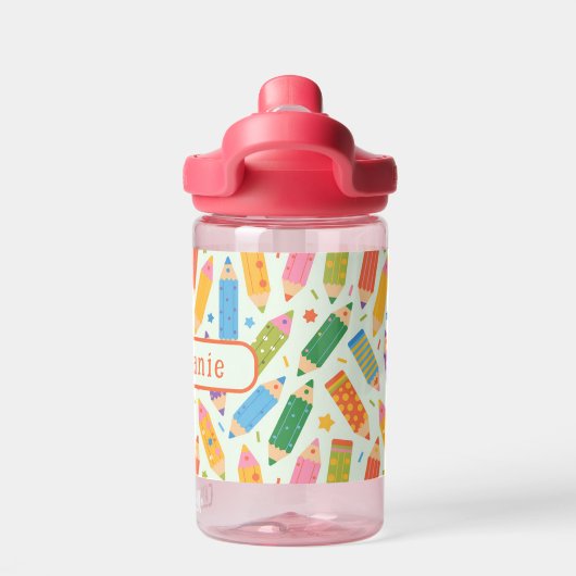 Schattigee  Pencil Print Waterfles (Achterkant)