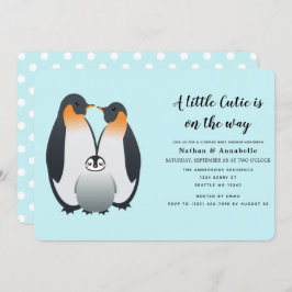 Schattigee Penguin Baby shower Uitnodiging