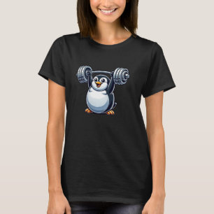 Schattigee Penguin Barbell Workout Fitness Fun T-shirt