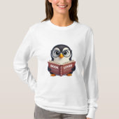 Schattigee Penguin Book Lover T-shirt (Voorkant)