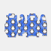 Schattigee Penguin Cartoon Blauwe Waterverf Bedankdoosjes (Uitgevouwen)