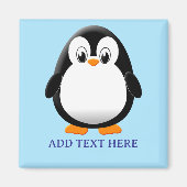 Schattigee Penguin Cartoon Custom Blue Magneet (Voorkant)