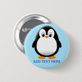 Schattigee Penguin Cartoon Custom Blue Ronde Button 5,7 Cm (Voorkant /achterkant)