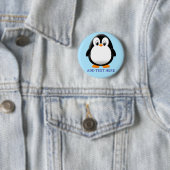 Schattigee Penguin Cartoon Custom Blue Ronde Button 5,7 Cm (In situ)