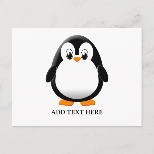 Schattigee Penguin Cartoon Custom Briefkaart (Voorkant)