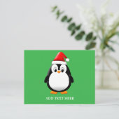 Schattigee Penguin Cartoon Custom Christmas Briefkaart (Staand voorkant)